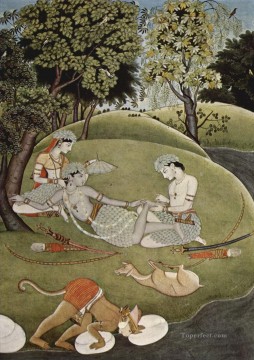  pintura Lienzo - Ram y Sita Kangra Pintura 1780 de la India